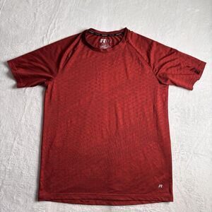 Russell Dri-Power 360 Red Short Sleeve Shirt Men's Medium Active Top *